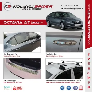 Skoda Octavia A7 Arka Tampon Eşiği Krom 2013 ve Sonrası thumb 3