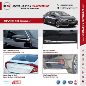 Honda Civic 10 Spoiler Camüstü Gt Abs 2016 ve Sonrası - Görsel 3