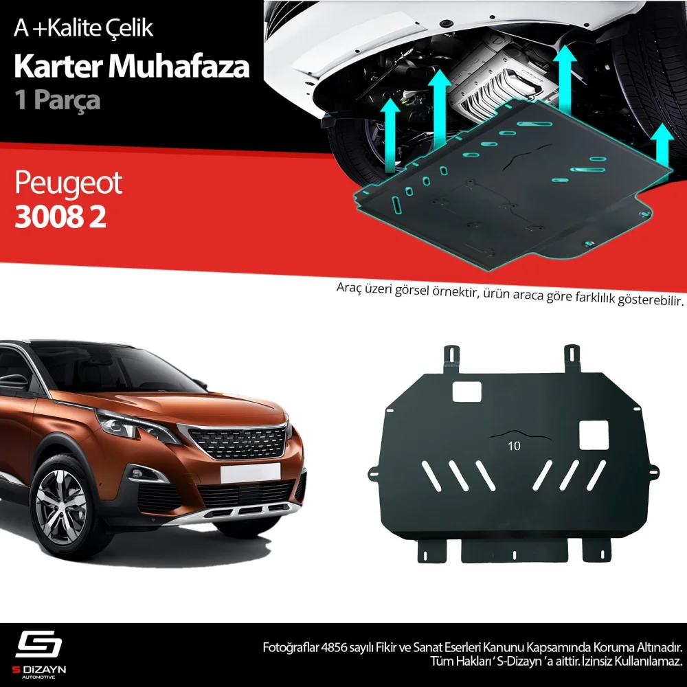 Drs Tuning Peugeot 3008 Çelik Karter Muhafaza Koruma 2016-2023 A+ Kalite