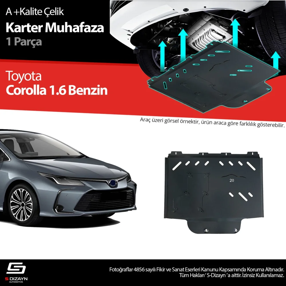 Drs Tuning Toyota Corolla 1.6 Benzinli Çelik Karter Muhafaza Koruma 2019 Üzeri A+ Kalite