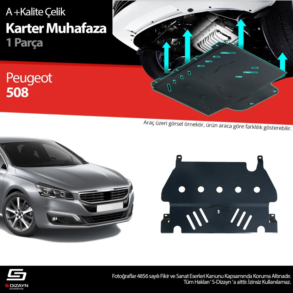 Drs Tuning Peugeot 508 Çelik Karter Muhafaza Koruma 2010-2017 A+ Kalite