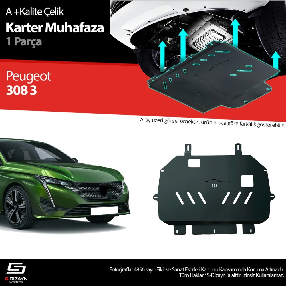 Drs Tuning Peugeot 308 Çelik Karter Muhafaza Koruma 2021 Üzeri A+ Kalite