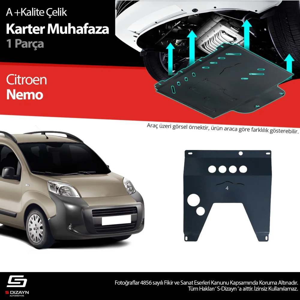 Drs Tuning Citroen Nemo Çelik Karter Muhafaza Koruma 2008-2017 A+ Kalite