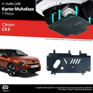 S-Dizayn Citroen C4 Çelik Karter Muhafaza Koruma 2021 Üzeri A+ Kalite						                Araca &ouml;zel Karter Koruma 2mm HRP &Ccedil;elik den &uuml;retilmek