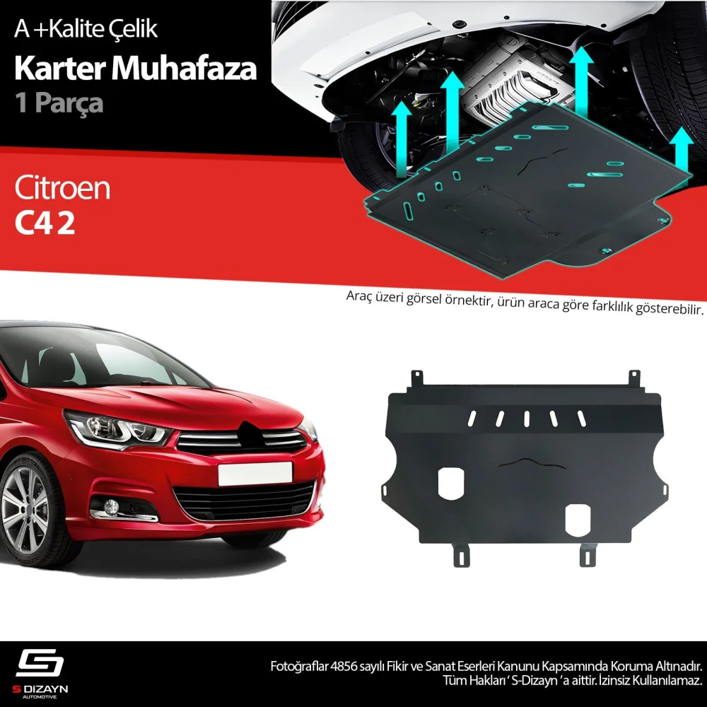 Drs Tuning Citroen C4 Çelik Karter Muhafaza Koruma 2010-2020 A+ Kalite
