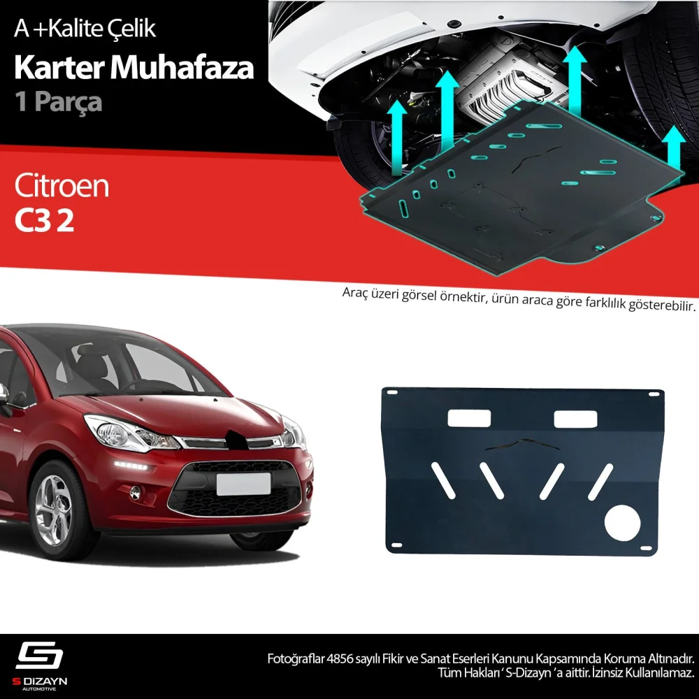 Drs Tuning Citroen C3 Çelik Karter Muhafaza Koruma 2009-2016 A+ Kalite