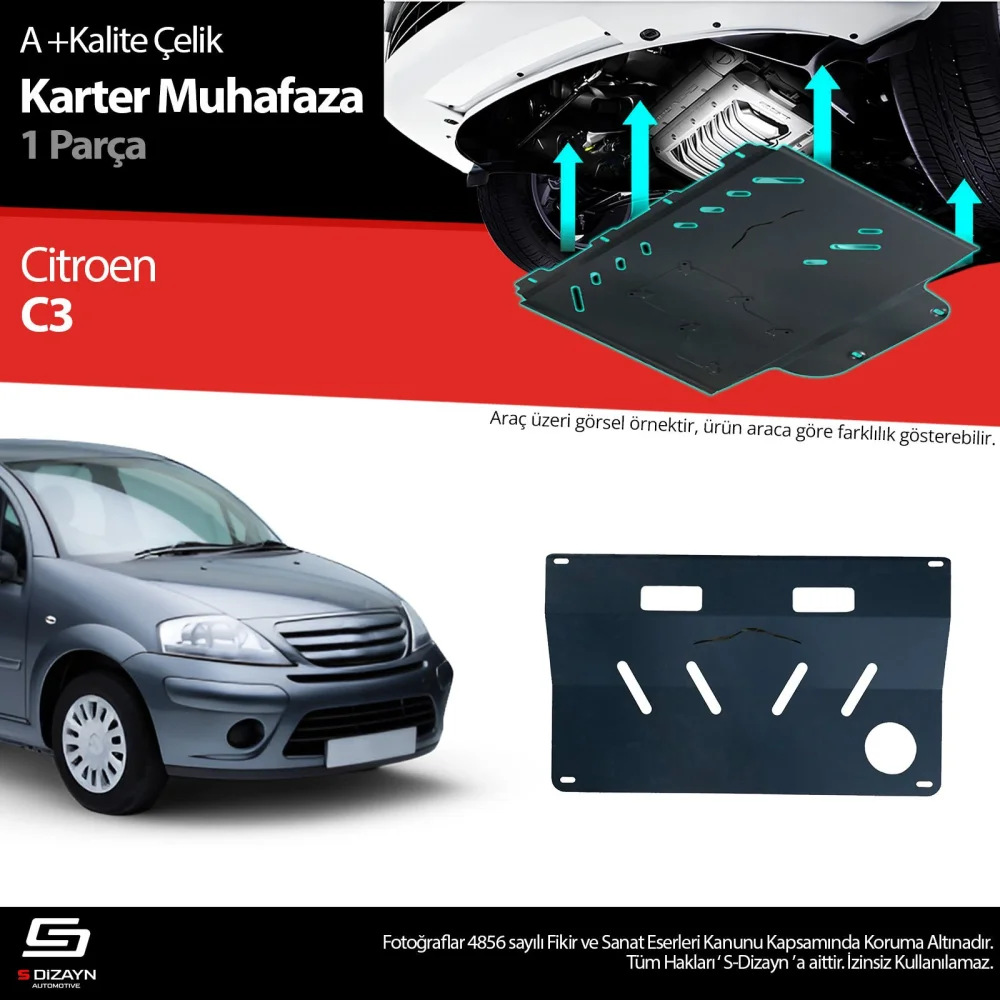 Drs Tuning Citroen C3 Çelik Karter Muhafaza Koruma 2002-2008 A+ Kalite