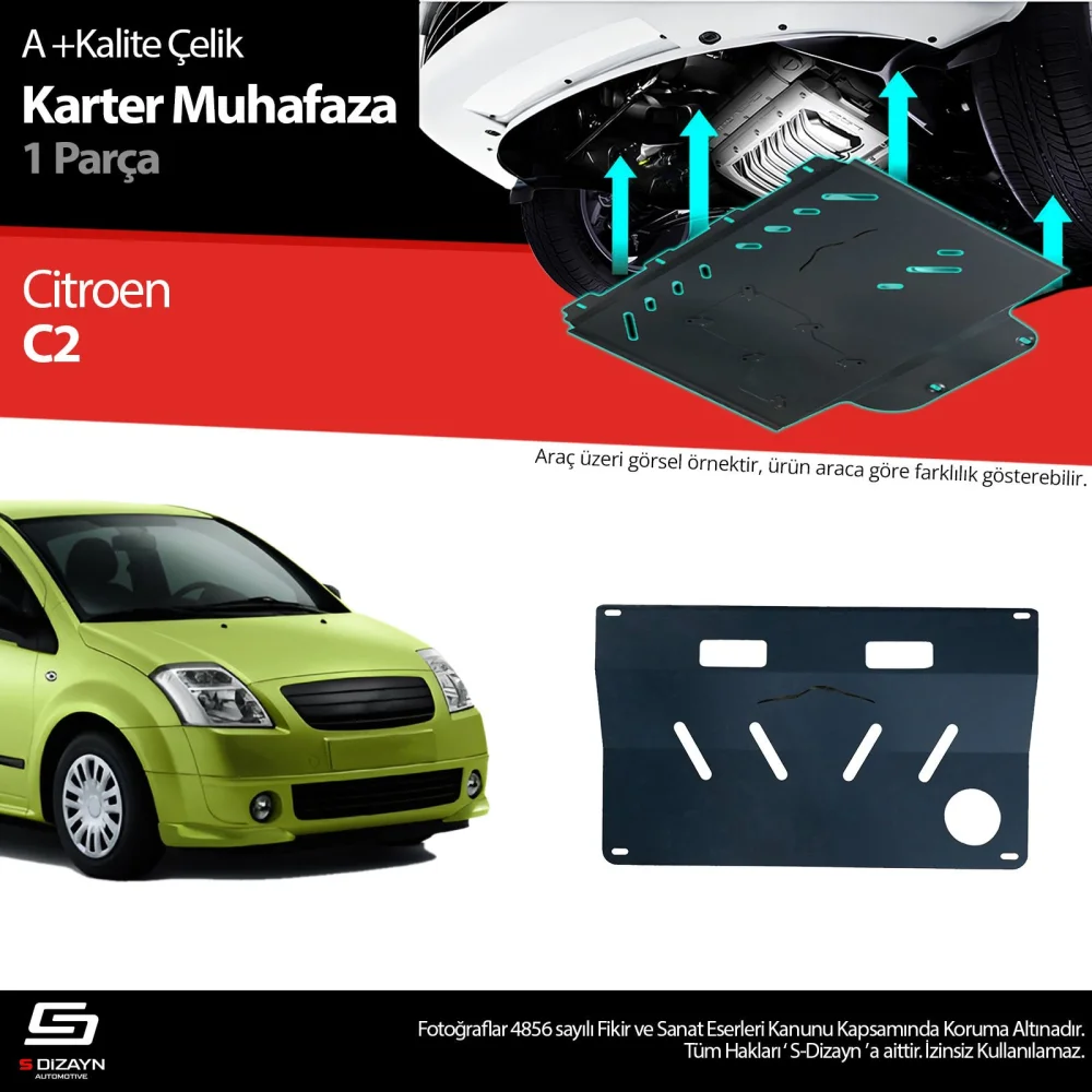 Drs Tuning Citroen C2 Çelik Karter Muhafaza Koruma 2003-2009 A+ Kalite