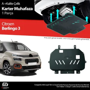 S-Dizayn Citroen Berlingo Çelik Karter Muhafaza Koruma 2018 Üzeri A+ Kalite						                Araca &ouml;zel Karter Koruma 2mm HRP &Ccedil;elik den &uuml;re