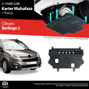 S-Dizayn Citroen Berlingo Çelik Karter Muhafaza Koruma 2008-2018 A+ Kalite						                Araca &ouml;zel Karter Koruma 2mm HRP &Ccedil;elik den &uuml;ret