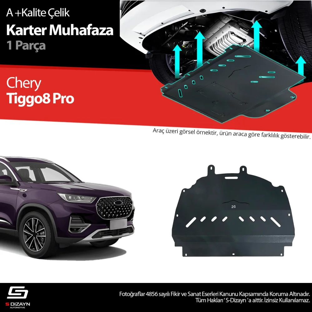 Drs Tuning Chery Tiggo 8 Pro Çelik Karter Muhafaza Koruma 2022 Üzeri A+ Kalite
