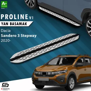 S-Dizayn Dacia Sandero 3 Stepway OEM Still Pro V1 Aluminyum Yan Basamak 183 Cm 2020 Üzeri thumb 1