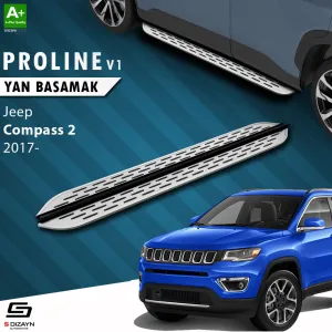S-Dizayn Jeep Compass 2 OEM Still Pro V1 Aluminyum Yan Basamak 173 Cm 2017 Üzeri A+ Kalite						                Araca &Ouml;zel A+Kalite Yan Basamak&Uuml;r&uuml