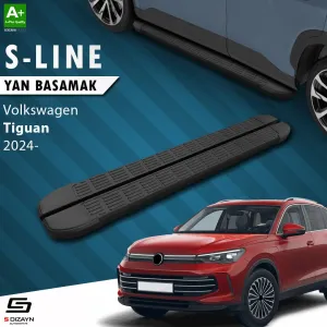 Vw Tiguan 3 S-Line Siyah Yan Basamak 183 Cm 2024 Üzeri A+ Kalite