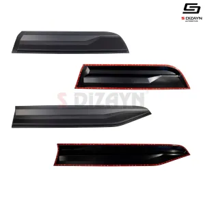 S-Dizayn Ford Ranger 4 ABS Plastik Kapı Koruma Gövde Kaplaması 4 Prç. 2023 Üzeri A+ Kalite thumb 3