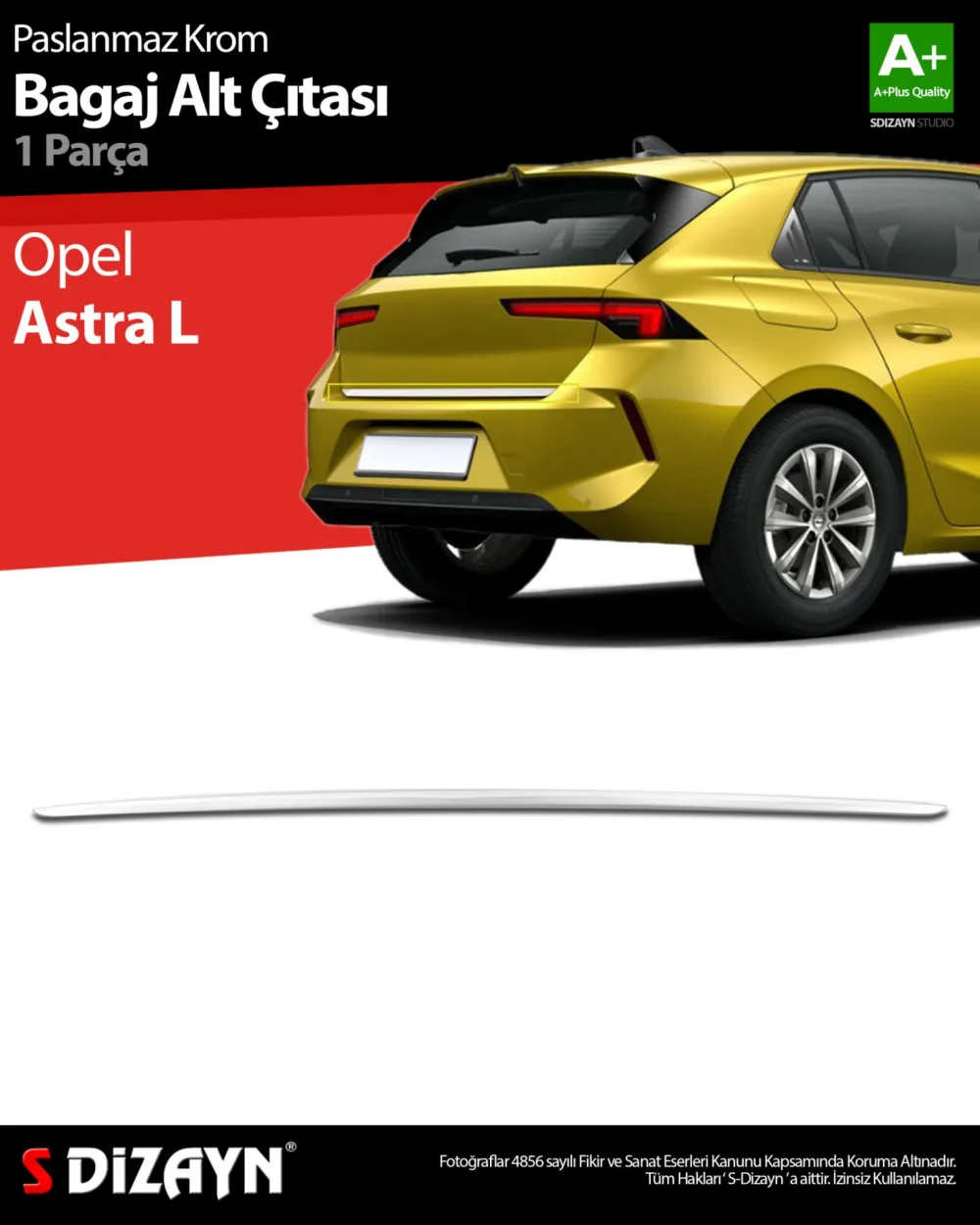 Drs Tuning Opel Astra L Krom Bagaj Alt Çıtası 2022 Üzeri
