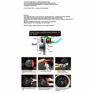 Drs Tuning Alfa Romeo 145 Uyumlu  Kırmızı Fren Kaliper Kapağı 4 Parça Ön Arka Set - Görsel 3