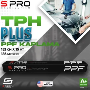 S Pro PPF Boya Koruma Filmi TPH Plus Max 185mic 152cm/15mtAracınızı dış etkenlerden korumanın en etkili yolu! Y&uuml;ksek kaliteli Ara&ccedil; Boya Koruma Filmi