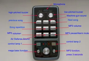 Siren 300w 12v  bluetooth / SSSR52 kablosuz  amplifikatör acil uzaktan, MP3 çalar, bluetooth, ışık kontrolü, mikrofon thumb 2