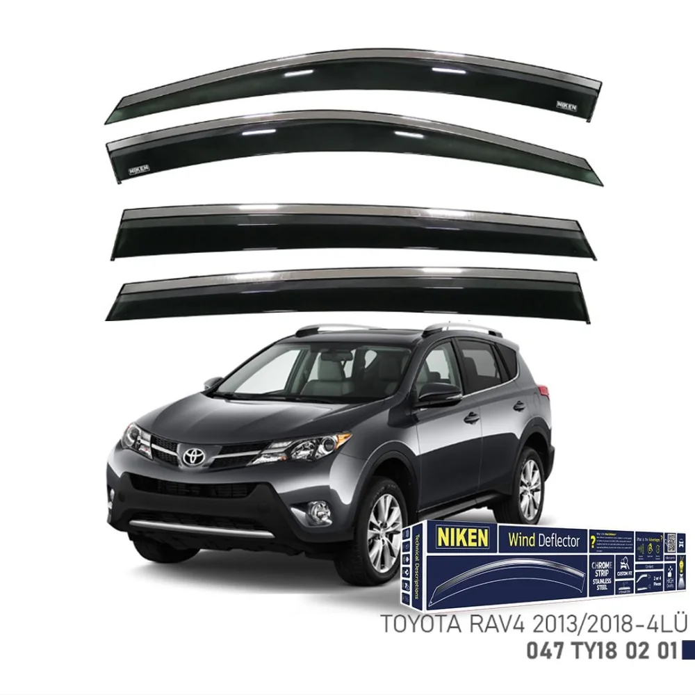 Toyota Rav4 2013-2018 Kromlu Cam Rüzgarlığı 4 LÜ