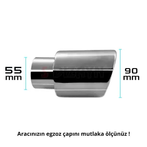 Drs Tuning Dacia Duster 2 Krom Egzoz Ucu Vidalı 55mm Çap 2018-2023 - Görsel 4