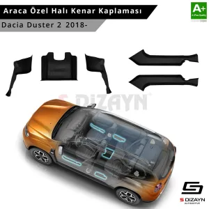 S-Dizayn Dacia Duster 2 Halı Kenar Kaplama Seti 2018-2023 5 Prç A+ KaliteDacia Duster Halı Kenar Kaplama Seti 5 Par&ccedil;adan oluşmaktadır.&nbsp;
Aracın uygul