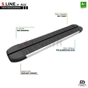 S-Dizayn Nissan X-Trail T33 S-Line Aluminyum Yan Basamak 183 Cm 2022 Üzeri A+ Kalite						                &Uuml;r&uuml;n &Ouml;l&ccedil;&uuml;leri ;Genişlik : 1