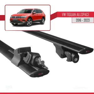 VW Tiguan Allspace 2016-2023 Arası ile uyumlu HOOK Model Anahtar Kilitli Ara Atkı Tavan Barı SİYAH thumb 5