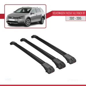 VW Passat Alltrack B7 2012-2015 Arası ile uyumlu ACE-1 Ara Atkı Tavan Barı SİYAH 3 ADET BAR thumb 3