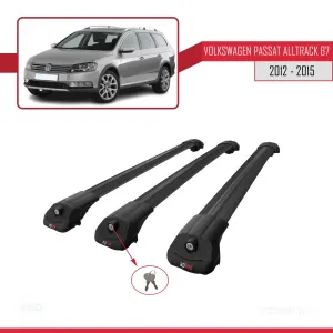 VW Passat Alltrack B7 2012-2015 Arası ile uyumlu ACE-1 Ara Atkı Tavan Barı SİYAH 3 ADET BAR thumb 4