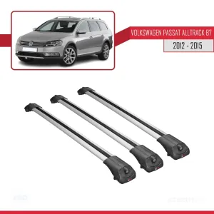 VW Passat Alltrack B7 2012-2015 Arası ile uyumlu ACE-1 Ara Atkı Tavan Barı GRİ 3 ADET BAR thumb 3