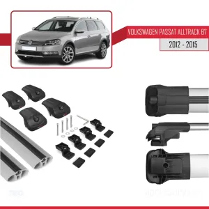 VW Passat Alltrack B7 2012-2015 Arası ile uyumlu ACE-1 Ara Atkı Tavan Barı GRİ thumb 5