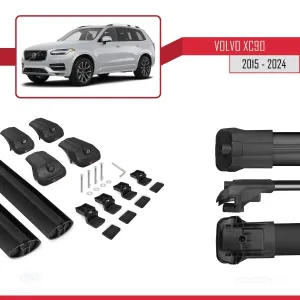 Volvo XC90 2015 ve Sonrası ile uyumlu ACE-1 Ara Atkı Tavan Barı SİYAH thumb 5