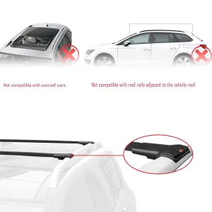 Volvo XC90 2003-2015 Arası ile uyumlu FLY Model Ara Atkı Tavan Barı SİYAH - Görsel 2