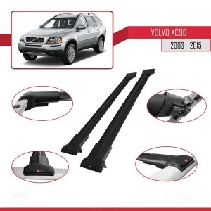 Volvo XC90 2003-2015 Arası ile uyumlu FLY Model Ara Atkı Tavan Barı SİYAH - Görsel 5