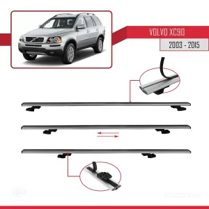 Volvo XC90 2003-2015 Arası ile uyumlu Basic Model Ara Atkı Tavan Barı GRİ 3 ADET - Görsel 5