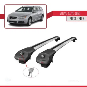 Volvo XC70 (US) 2008-2016 Arası ile uyumlu ACE-1 Ara Atkı Tavan Barı GRİ thumb 4