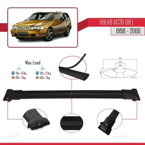 Volvo XC70 (DE) 1998-2000 Arası ile Uyumlu FLY Model Ara Atkı Tavan Barı SİYAH thumb 4