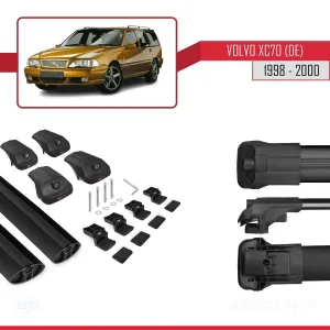 Volvo XC70 (DE) 1998-2000 Arası ile uyumlu ACE-1 Ara Atkı Tavan Barı SİYAH thumb 5