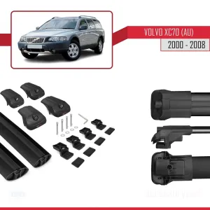 Volvo XC70 (AU) 2000-2008 Arası ile uyumlu ACE-1 Ara Atkı Tavan Barı SİYAH thumb 5