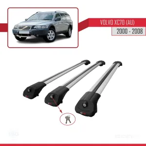 Volvo XC70 (AU) 2000-2008 Arası ile uyumlu ACE-1 Ara Atkı Tavan Barı GRİ 3 ADET BAR thumb 4