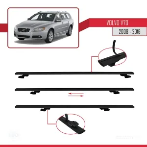 Volvo V70 2008-2016 Arası ile uyumlu Basic Model Ara Atkı Tavan Barı SİYAH 3 ADET thumb 5