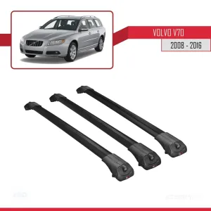 Volvo V70 2008-2016 Arası ile uyumlu ACE-1 Ara Atkı Tavan Barı SİYAH 3 ADET BAR thumb 3