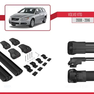 Volvo V70 2008-2016 Arası ile uyumlu ACE-1 Ara Atkı Tavan Barı SİYAH - Görsel 5