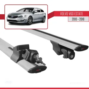 Volvo V60 SW / Estate 2010-2018 Arası ile uyumlu HOOK Model Anahtar Kilitli Ara Atkı Tavan Barı GRİ - Görsel 5
