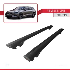 Volvo V60 Estate 2019 ve Sonrası ile uyumlu HOOK Model Anahtar Kilitli Ara Atkı Tavan Barı SİYAH - Görsel 4