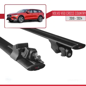 Volvo V60 Cross Country 2019 ve Sonrası ile uyumlu HOOK Model Anahtar Kilitli Ara Atkı Tavan Barı SİYAH - Görsel 5