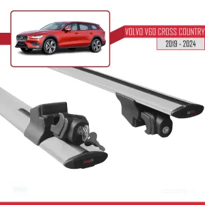 Volvo V60 Cross Country 2019 ve Sonrası ile uyumlu HOOK Model Anahtar Kilitli Ara Atkı Tavan Barı GRİ - Görsel 5