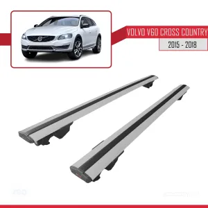 Volvo V60 Cross Country 2015-2018 Arası ile uyumlu HOOK Model Anahtar Kilitli Ara Atkı Tavan Barı GRİ - Görsel 4