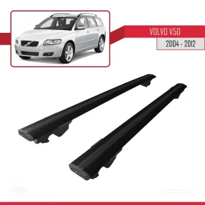 Volvo V50 ESTATE 2004-2012 Arası ile uyumlu HOOK Model Anahtar Kilitli Ara Atkı Tavan Barı SİYAH - Görsel 4